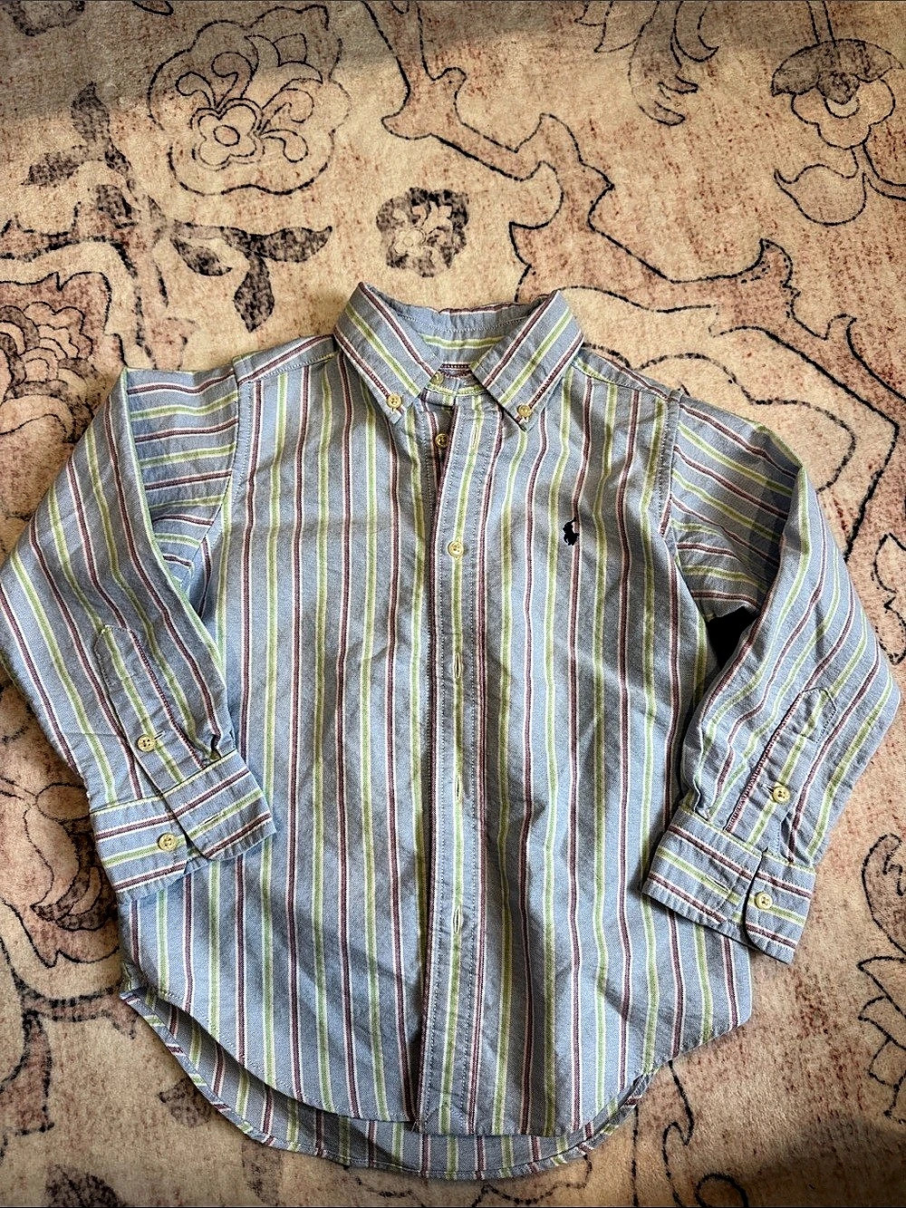 Ralph Lauren Boys Striped Button Down Shirt Size 4T